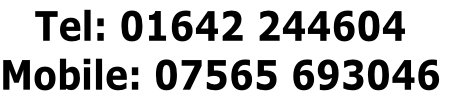 Tel: 01642 244604
Mobile: 07565 693046
